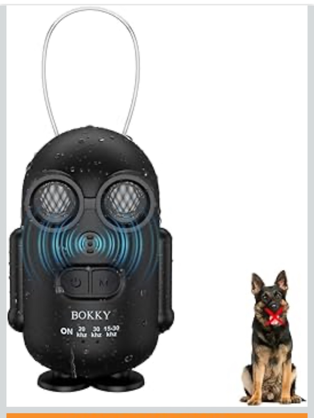 Adjustable Dog Bark Deterrent Devices with IPX5 Waterproof, 2-in-1 Fast Charge